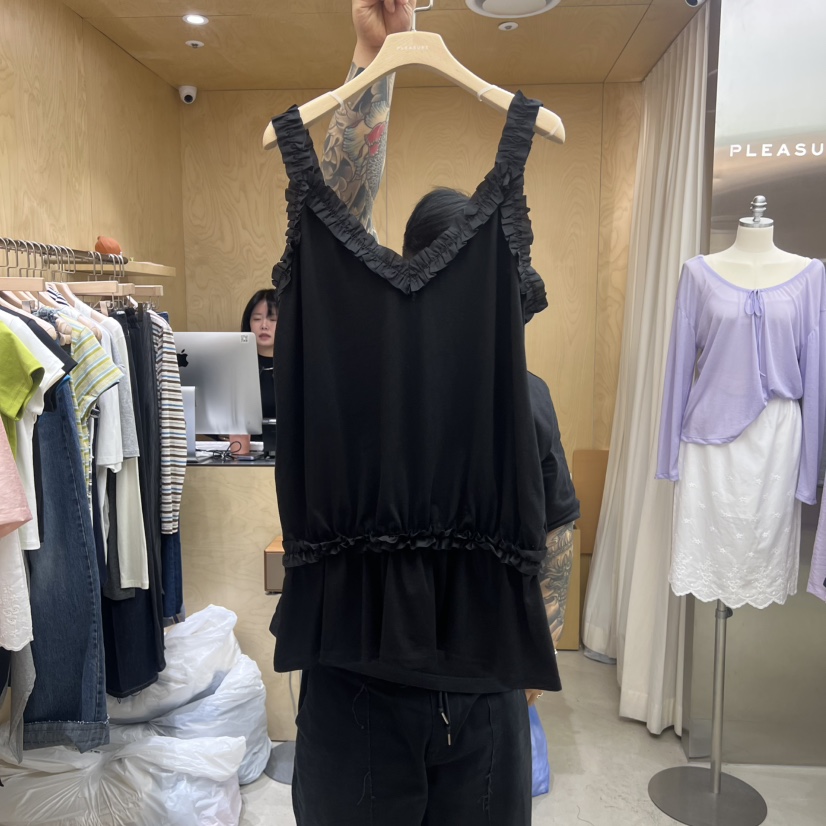 PLEASURE韓國直郵女裝新款人氣休閑26夏季26春夏吊帶背心PLEASURE吊帶/背心圖色2