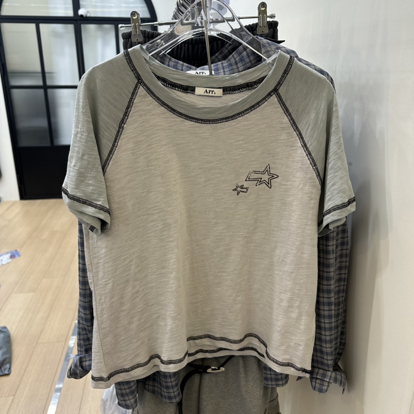 ARR韓國東大門代購女士新款職業人氣26春夏休閑時尚推薦T恤ARRT恤圖色1