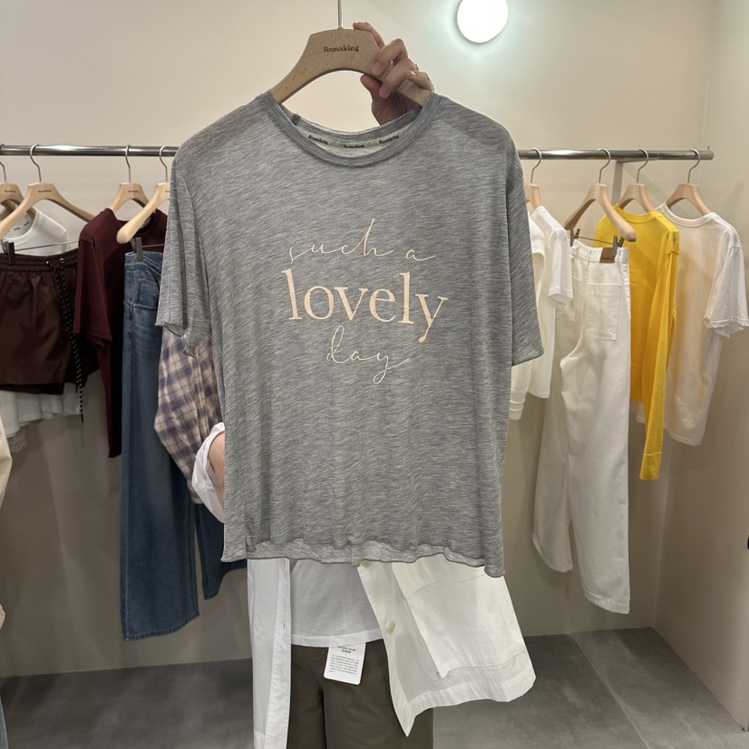 URBANSTORY/REMAKING韓國東大門直郵女裝新款26夏季T恤寬松Remaking/URBANSTORYT恤圖色2