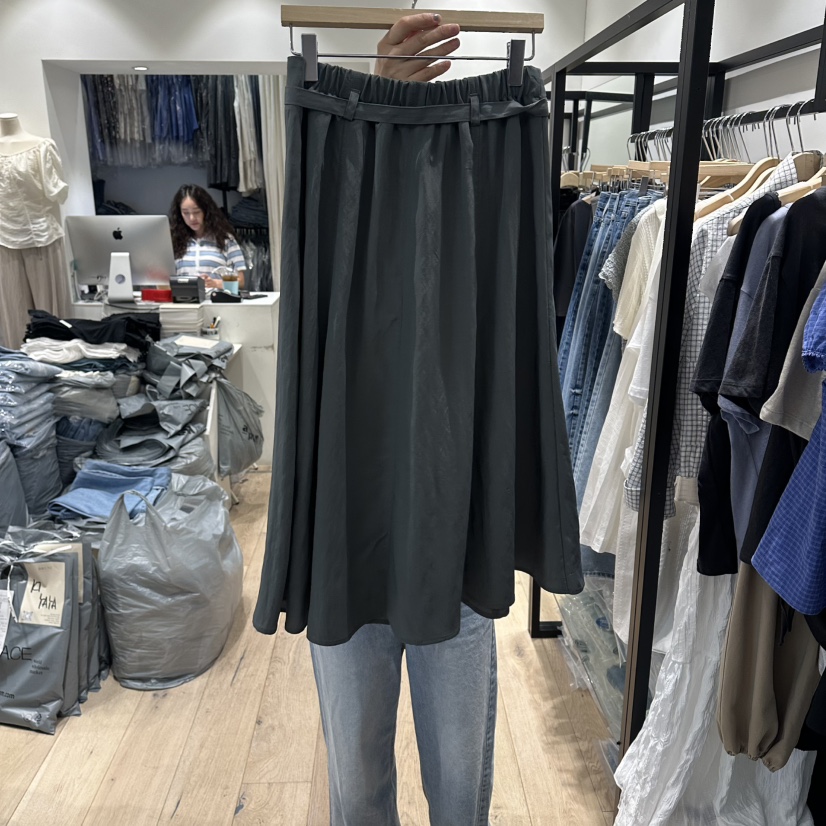 BRUNI/RICOTTA韓國直郵實拍女裝新款26夏季職業長裙含腰帶BRUNI/RICOTTA長裙