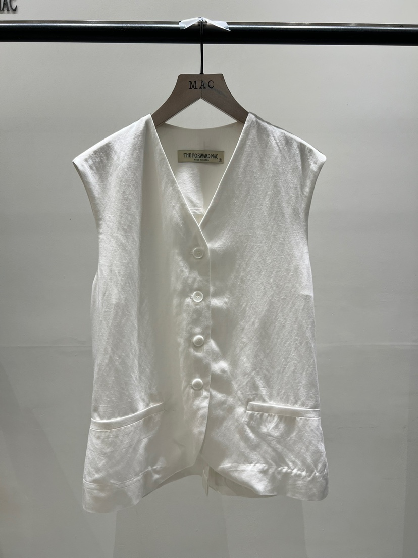 MAC韓國直郵實拍女士新款推薦26夏季時尚人氣職業馬甲亞麻THE FORWARD MAC馬甲圖色1