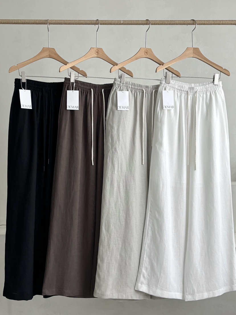 DEMAR韓國東大門直郵女裝新品人氣時尚26春夏職業休閑褲亞麻DEMAR休閑褲