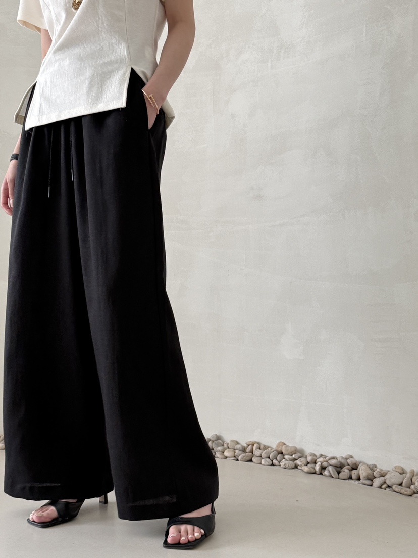 DEMAR韓國東大門直郵女裝新品人氣時尚26春夏職業休閑褲亞麻DEMAR休閑褲