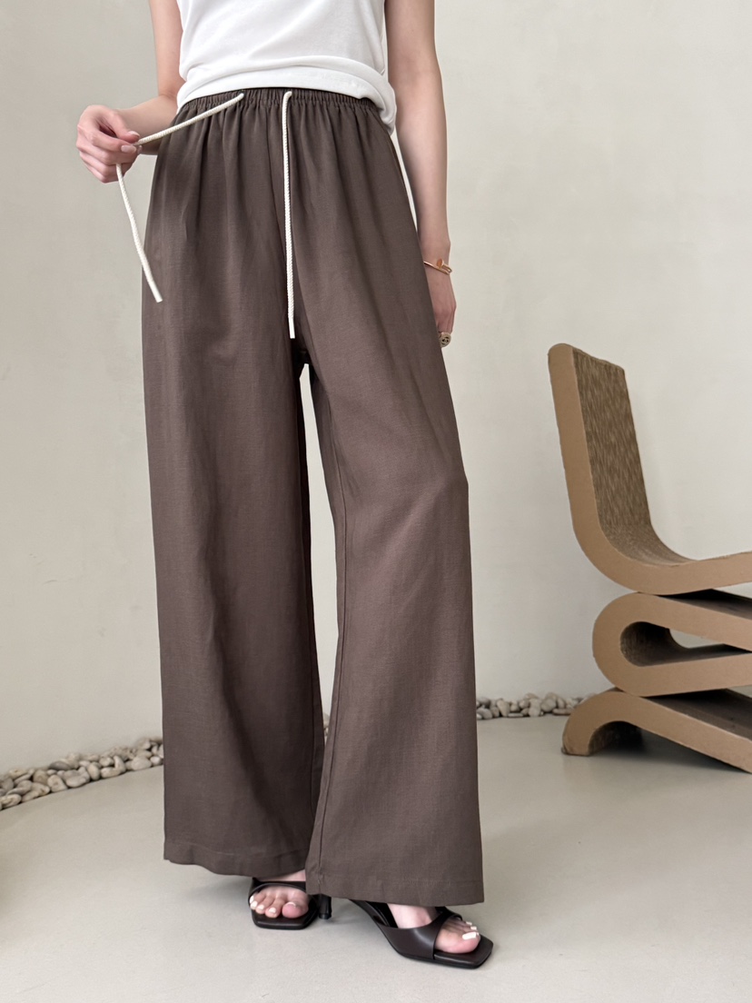 DEMAR韓國東大門直郵女裝新品人氣時尚26春夏職業休閑褲亞麻DEMAR休閑褲圖色2