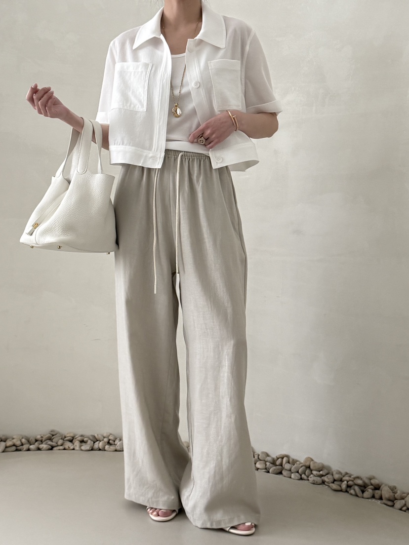 DEMAR韓國東大門直郵女裝新品人氣時尚26春夏職業休閑褲亞麻DEMAR休閑褲圖色3