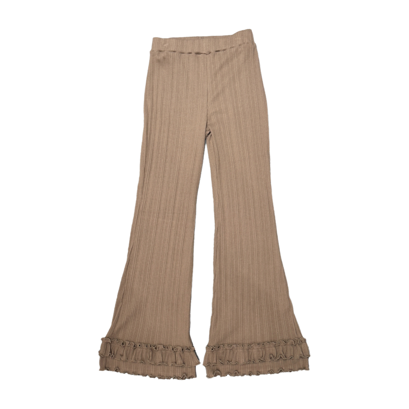 HEXX韓國直郵女士新品職業推薦26夏季休閑褲荷葉邊喇叭褲羅紋THE HEXX休閑褲圖色1