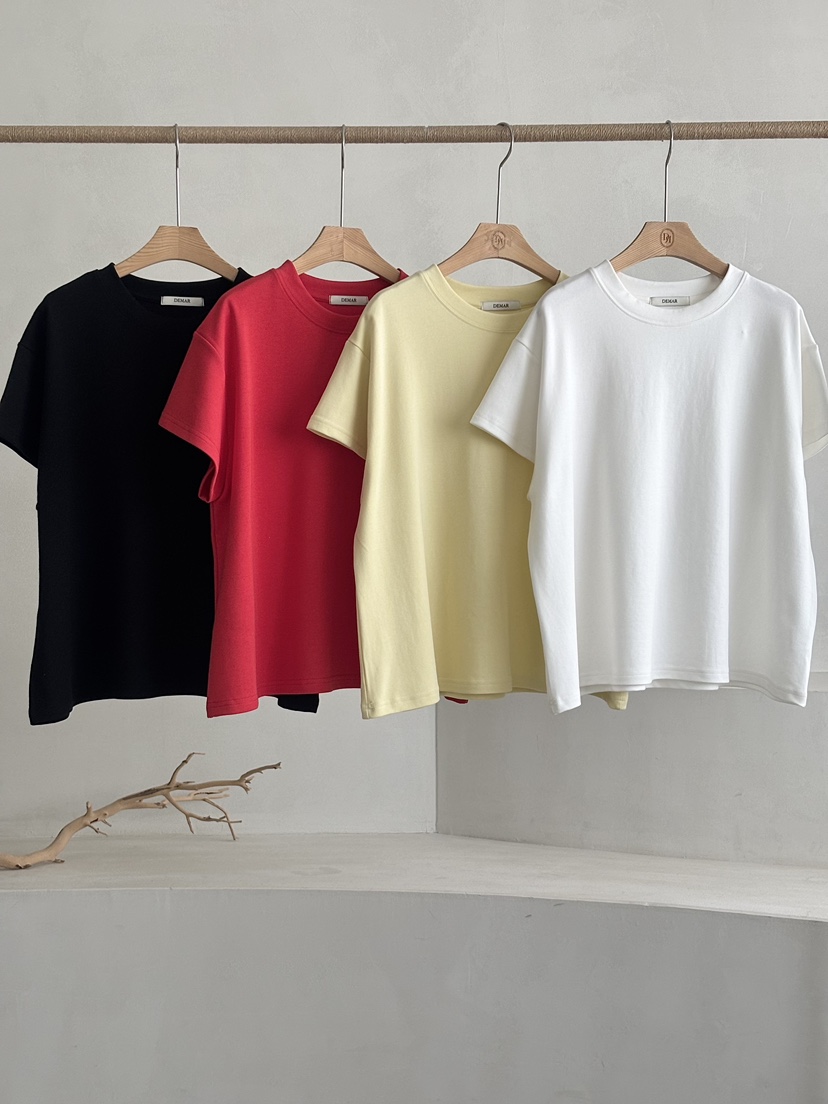 DEMAR韓國直郵女士新款人氣26春夏時尚26夏季職業熱賣T恤DEMART恤圖色4左一色