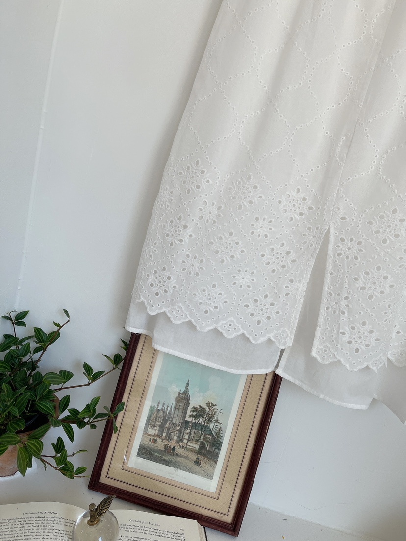 MINIQUEENS韓國東大門直郵女士新品熱賣半身裙中短裙蕾絲雙層長款MINIQUEENS半身裙/中短裙