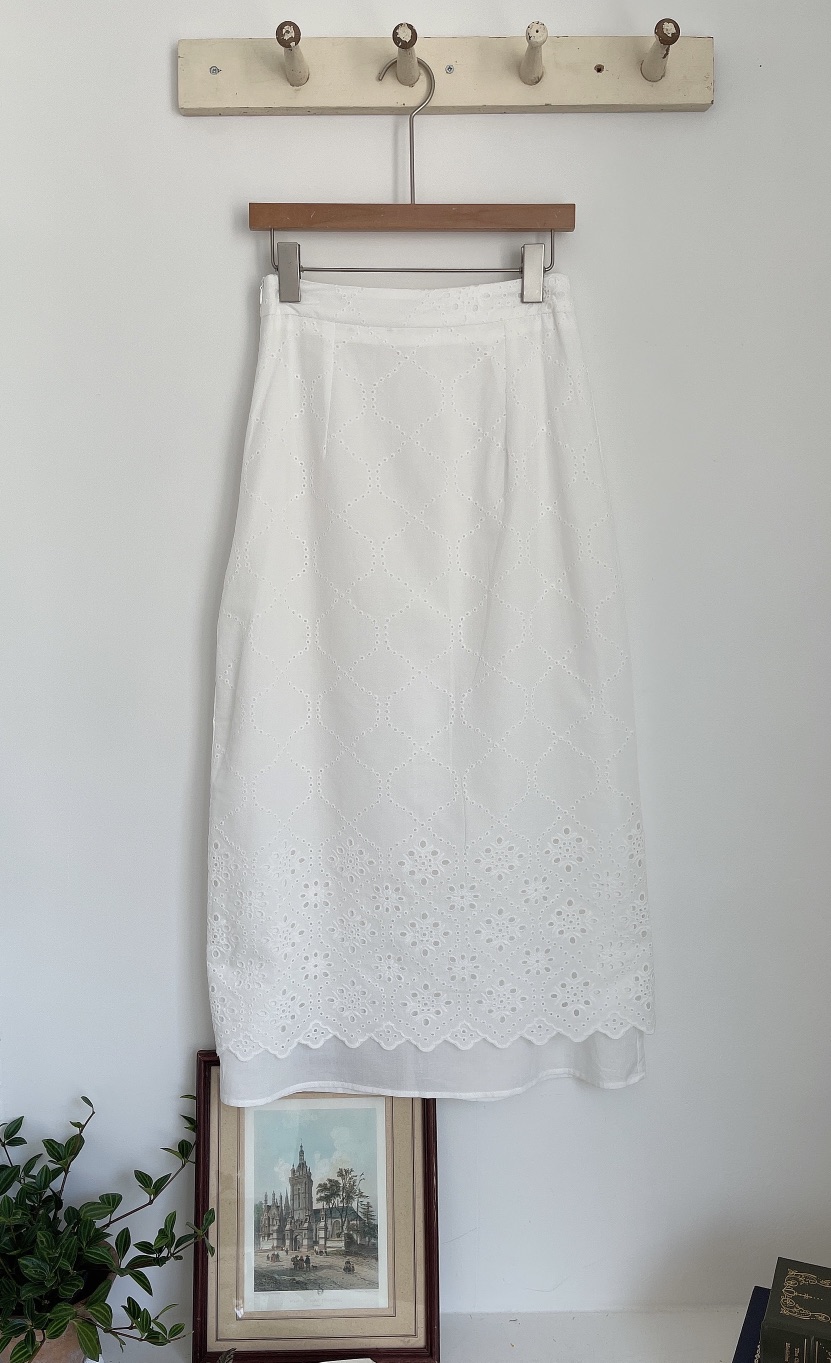 MINIQUEENS韓國東大門直郵女士新品熱賣半身裙中短裙蕾絲雙層長款MINIQUEENS半身裙/中短裙圖色1