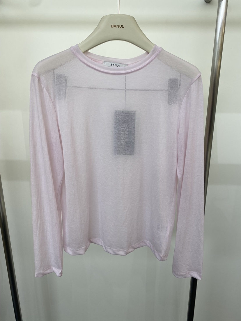 BANUL韓國東大門直郵女士新品時尚熱賣人氣長袖T恤柔軟透視BANUL長袖T恤圖色1