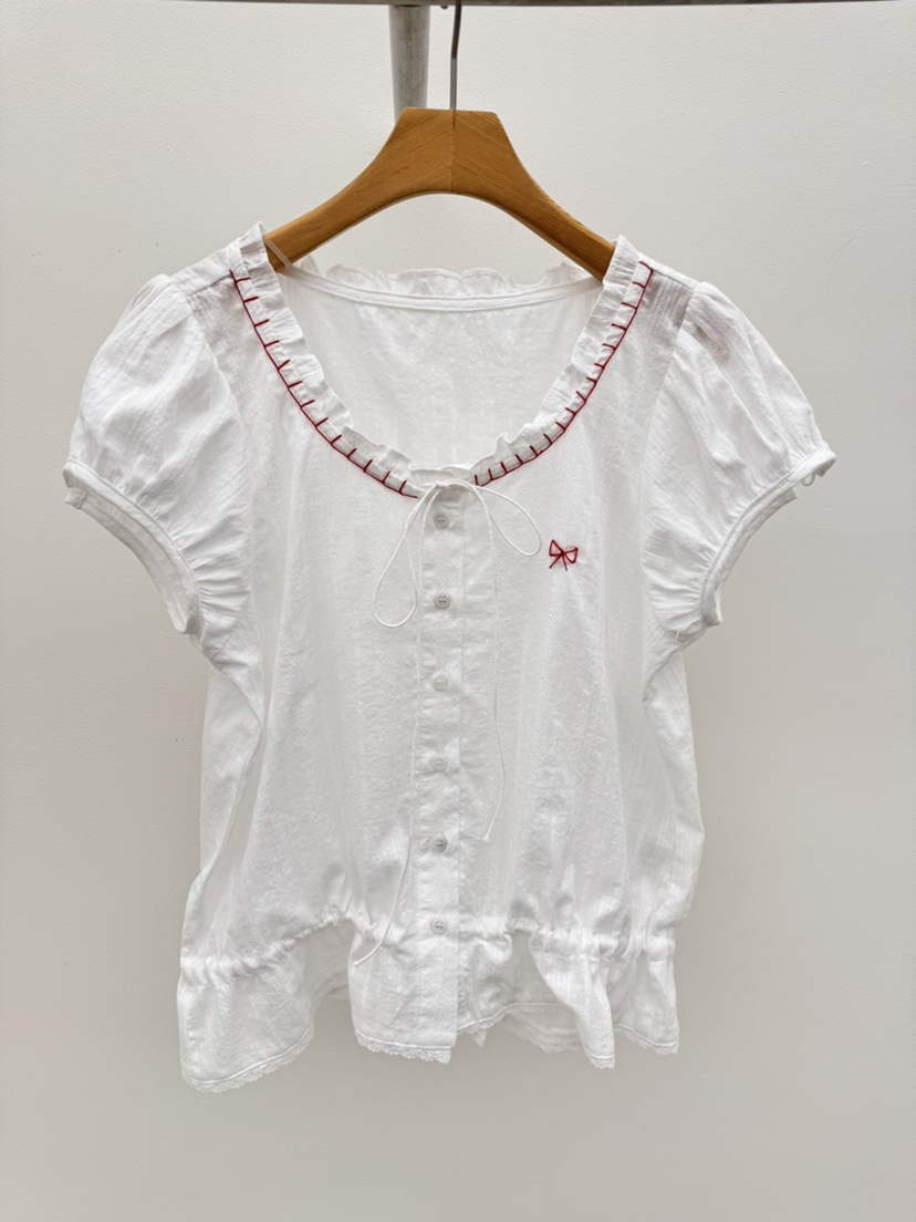 THORE韓國直郵女裝新款休閑熱賣26春夏人氣職業襯衫蕾絲衫THORE襯衫/蕾絲衫圖色2白色