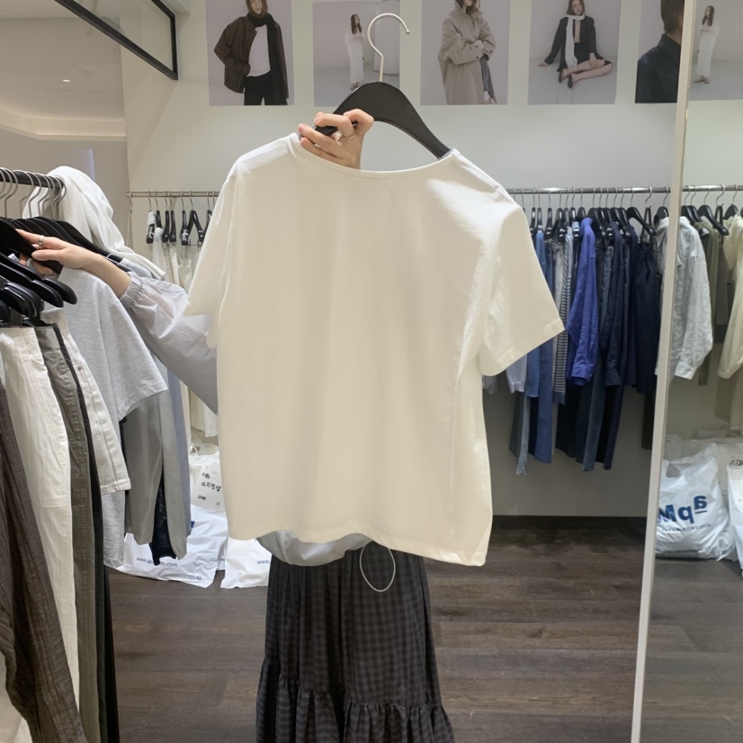 OURIN/THIS IS韓國代購女士新款休閑26春夏26夏季職業T恤OURIN/THIS IST恤