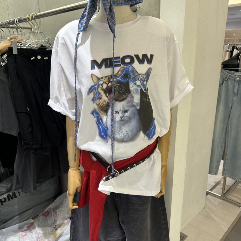 AMOUR韓國直郵女裝新款熱賣休閑職業26春夏26夏季推薦T恤AMOURT恤圖色1