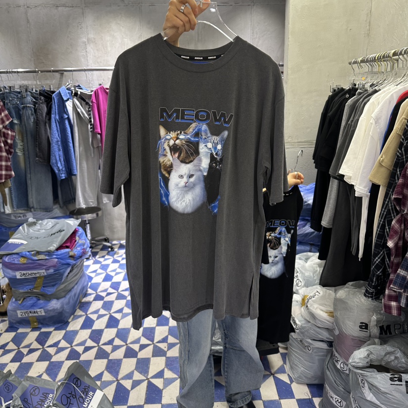 AMOUR韓國直郵女裝新款熱賣休閑職業26春夏26夏季推薦T恤AMOURT恤圖色2灰色