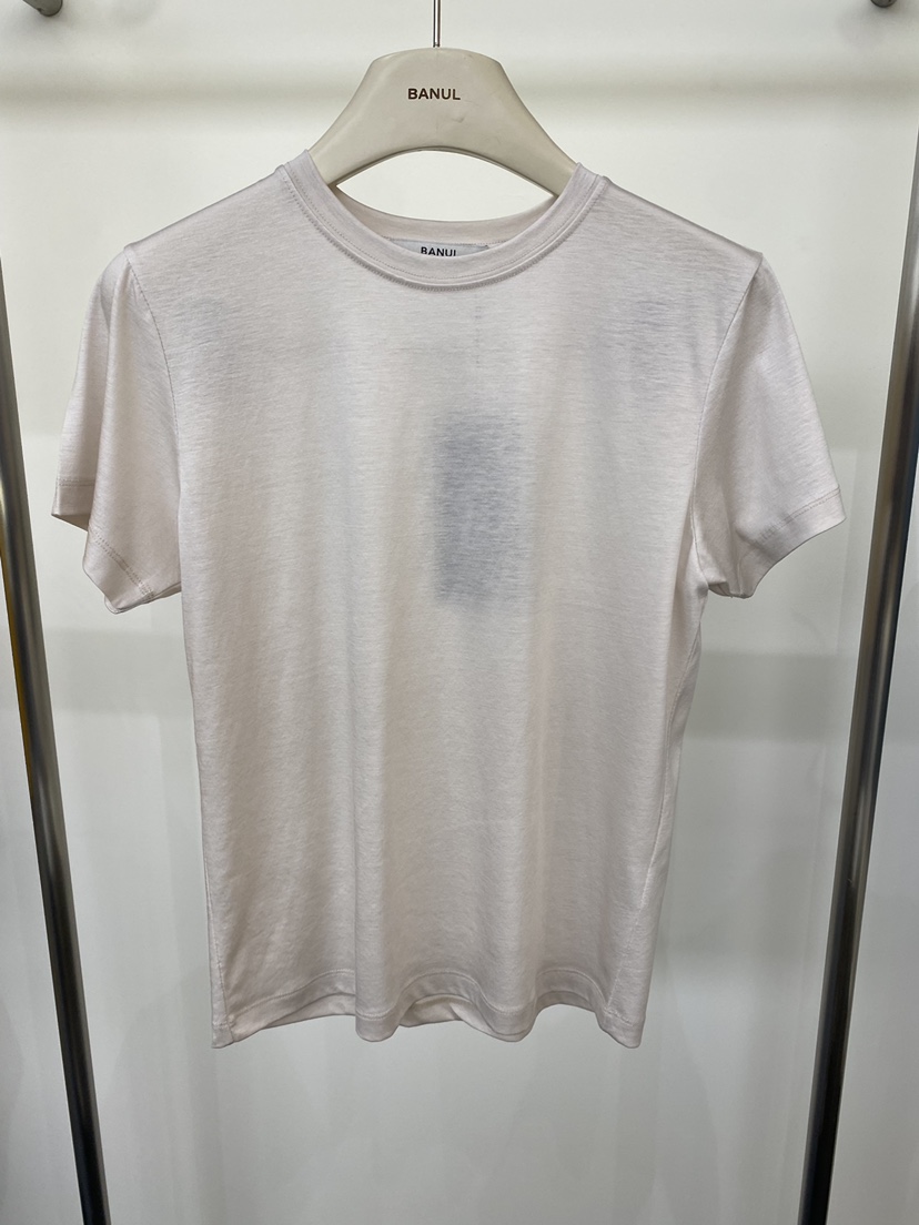 BANUL韓國直郵實拍女裝新款職業26夏季休閑時尚26春夏T恤絲綢BANULT恤圖色1