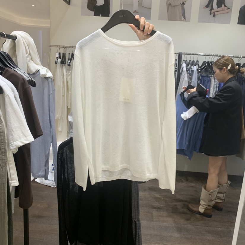 OURIN/THIS IS韓國代購女裝新款推薦職業26春夏針織衫亞麻OURIN/THIS IS針織衫圖色1