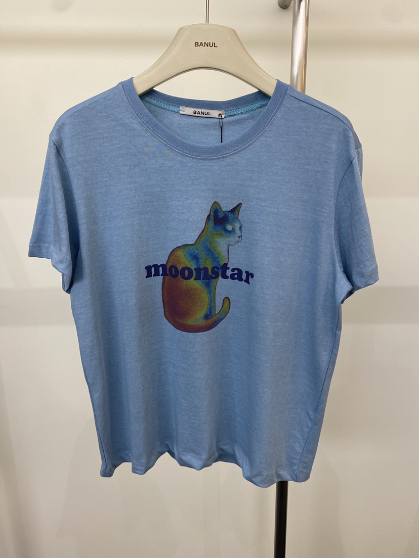 BANUL韓國直郵女裝新款26夏季推薦26春夏職業時尚T恤印花BANULT恤圖色3