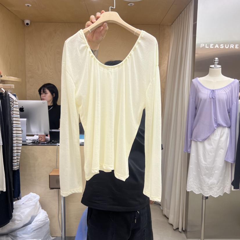 PLEASURE韓國代購女士新品休閑26春夏推薦26夏季人氣長袖T恤PLEASURE長袖T恤