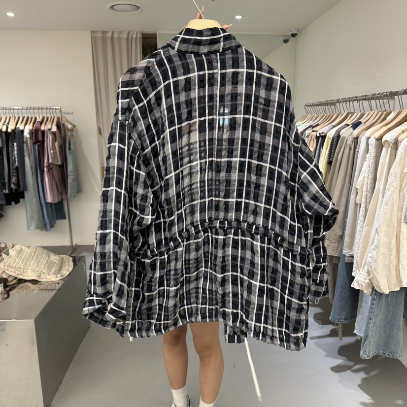 VAULT韓國直郵女裝新品職業26夏季休閑熱賣推薦人氣夾克格子VAULT夾克