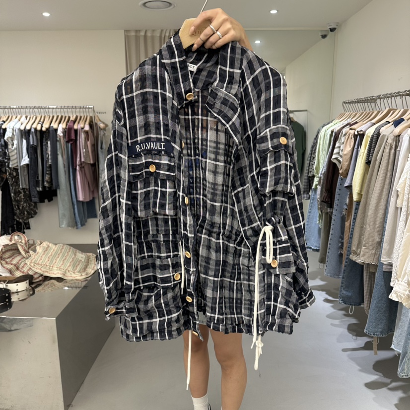 VAULT韓國直郵女裝新品職業26夏季休閑熱賣推薦人氣夾克格子VAULT夾克圖色1