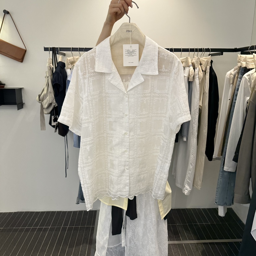 FIND-P韓國直郵實拍女裝新品推薦休閑時尚襯衫蕾絲衫蕾絲FIND-P襯衫/蕾絲衫圖色1