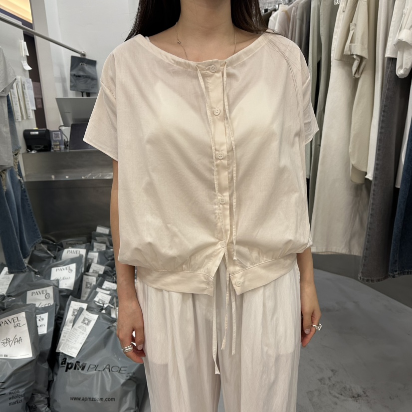 PAVEL韓國直郵實拍女裝新品26春夏職業休閑熱賣襯衫蕾絲衫PAVEL襯衫/蕾絲衫圖色1