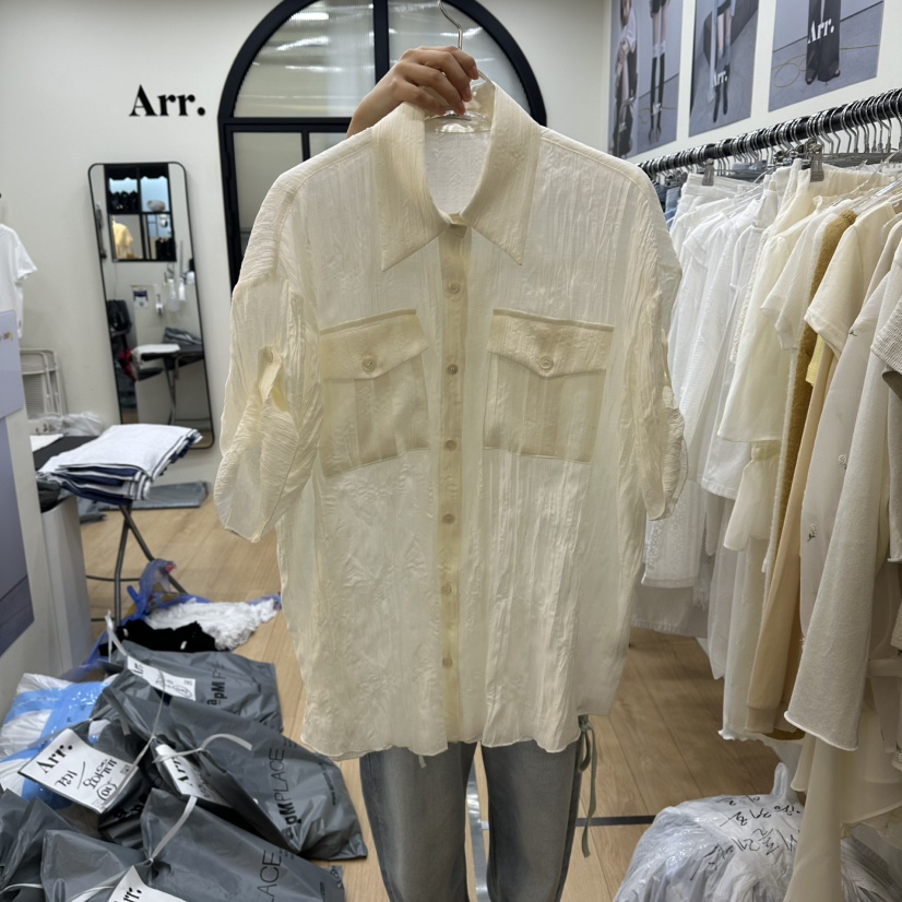 ARR韓國直郵女裝新款休閑熱賣26春夏人氣職業26夏季襯衫蕾絲衫ARR襯衫/蕾絲衫圖色2