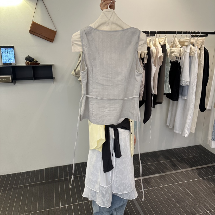 FIND-P東大門實拍韓國女裝新品26春夏熱賣吊帶背心含腰繩FIND-P吊帶/背心