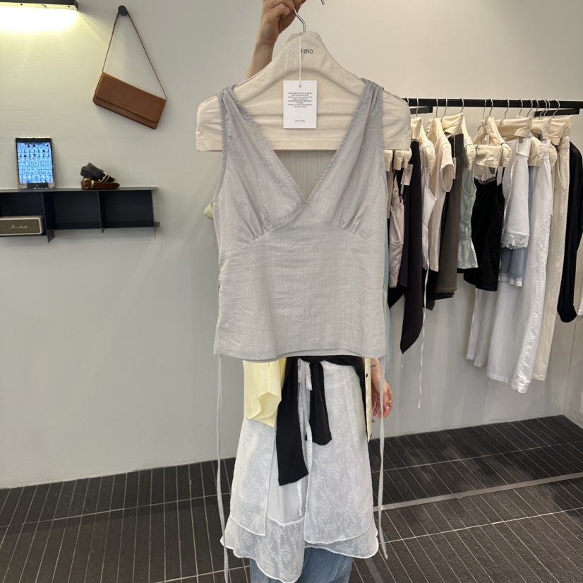 FIND-P東大門實拍韓國女裝新品26春夏熱賣吊帶背心含腰繩FIND-P吊帶/背心圖色1