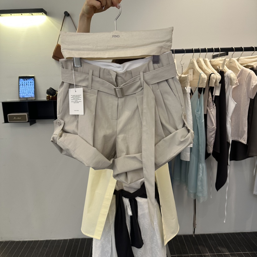 FIND-P韓國代購女裝新款人氣休閑26夏季熱賣推薦短褲含腰帶FIND-P短褲圖色1