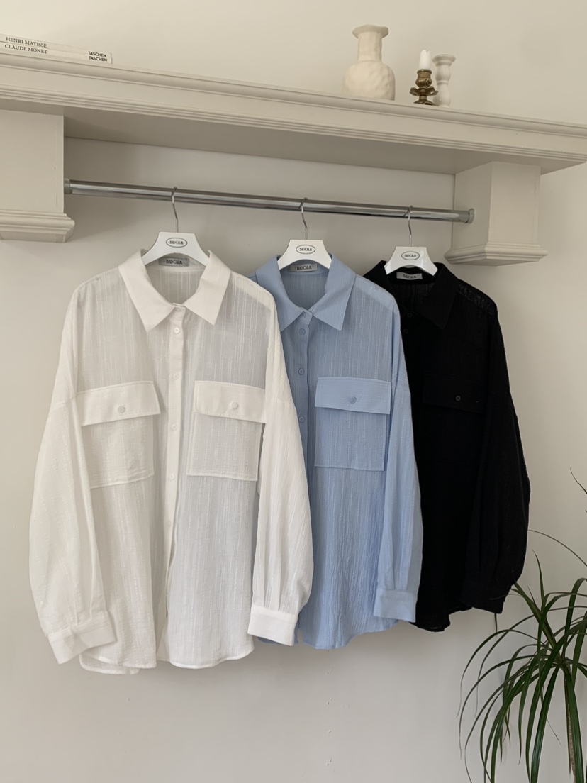 BADCALM韓國直郵女士新品真品時尚推薦休閑職業襯衫蕾絲衫BADCALM襯衫/蕾絲衫圖色2左二色