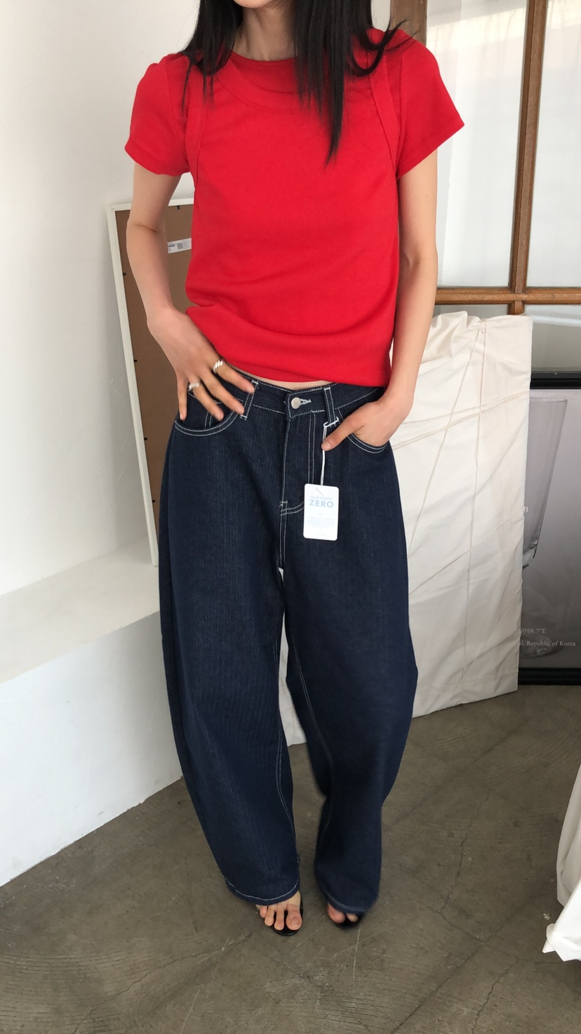 MOVENNE韓國直郵女士新品人氣26春夏26夏季職業休閑牛仔褲MOVENNE牛仔褲