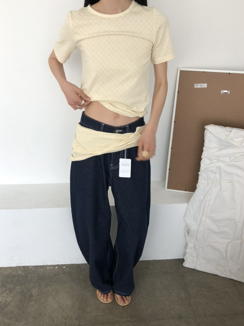 MOVENNE韓國直郵女士新品人氣26春夏26夏季職業休閑牛仔褲MOVENNE牛仔褲