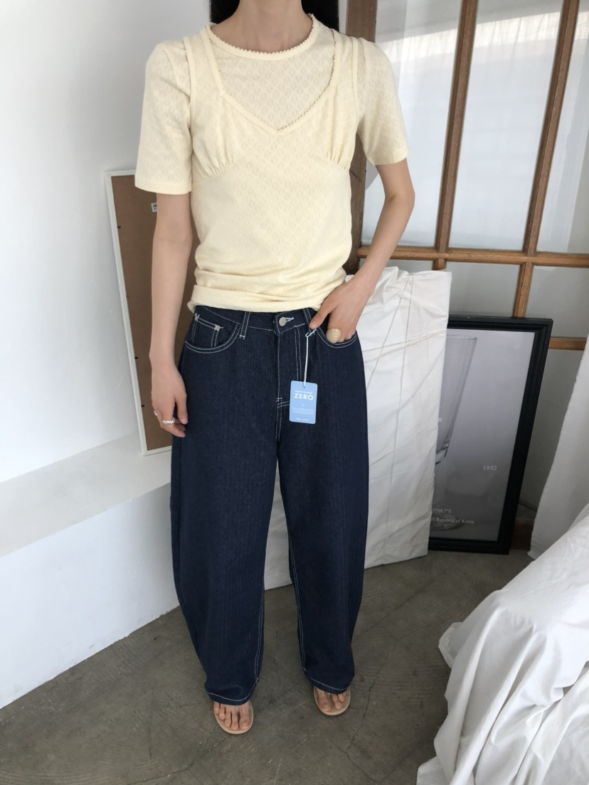 MOVENNE韓國直郵女士新品人氣26春夏26夏季職業休閑牛仔褲MOVENNE牛仔褲