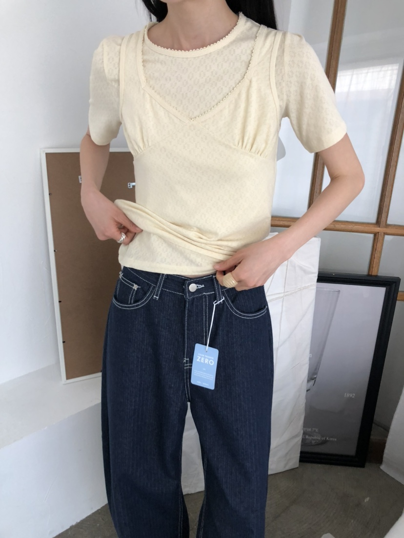 MOVENNE韓國直郵女士新品人氣26春夏26夏季職業休閑牛仔褲MOVENNE牛仔褲