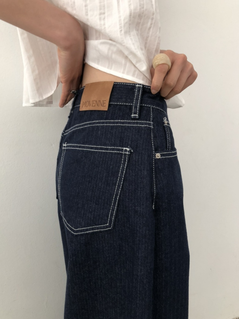 MOVENNE韓國直郵女士新品人氣26春夏26夏季職業休閑牛仔褲MOVENNE牛仔褲