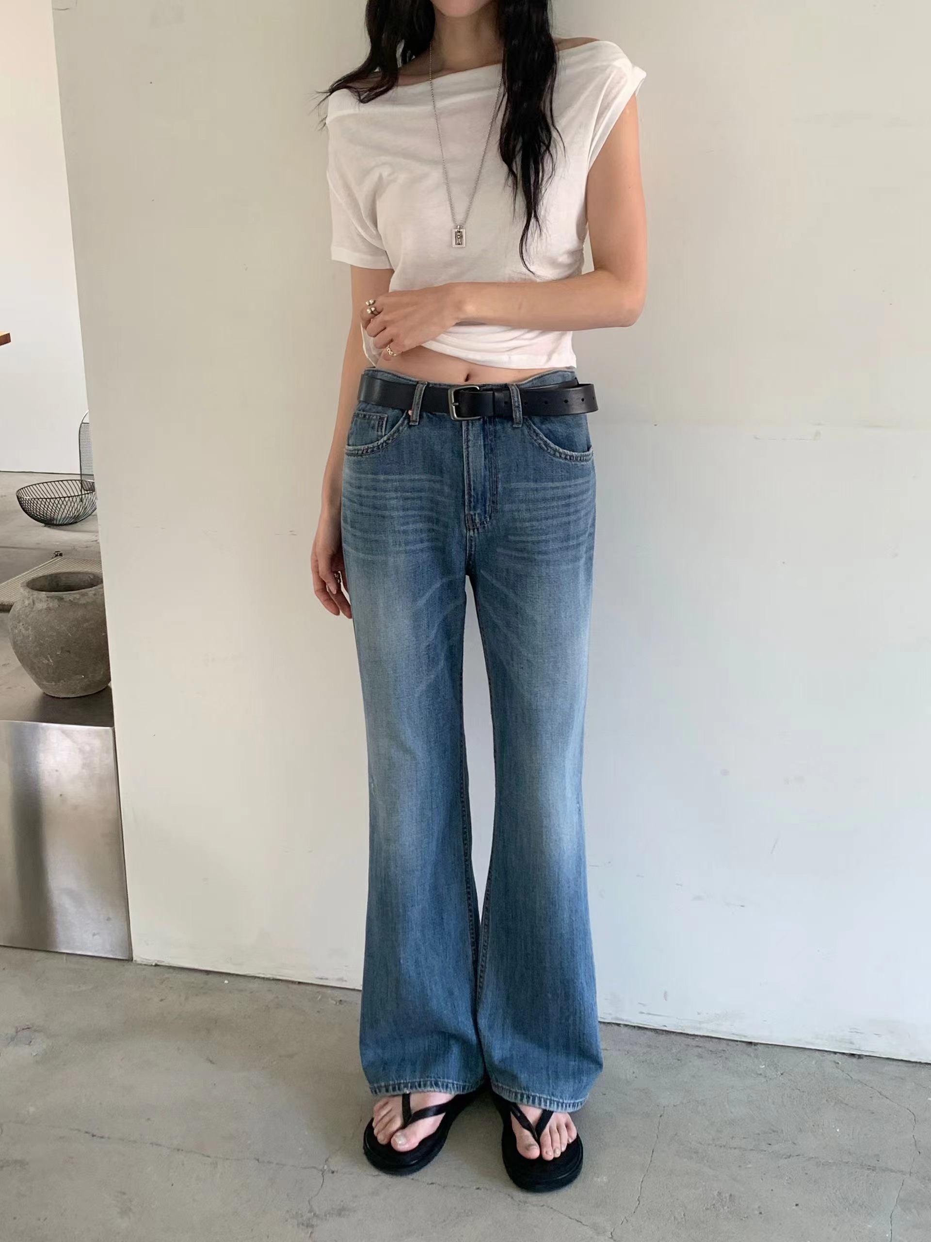 PI2韓國直郵女裝新款人氣熱賣職業26春夏推薦時尚26夏季牛仔褲Pi2牛仔褲