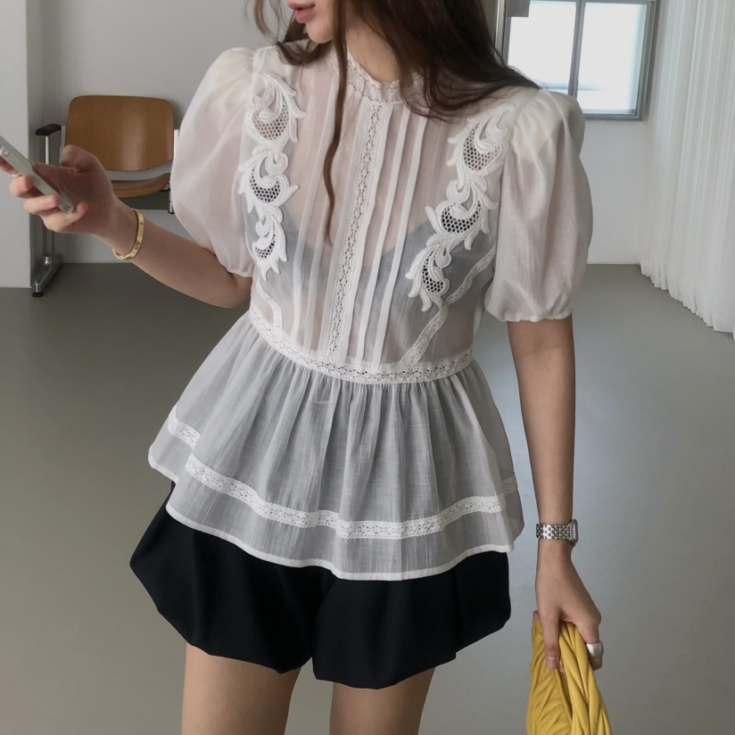 MADE-P韓國代購女士新品26春夏人氣推薦職業休閑襯衫蕾絲衫MADE-P襯衫/蕾絲衫