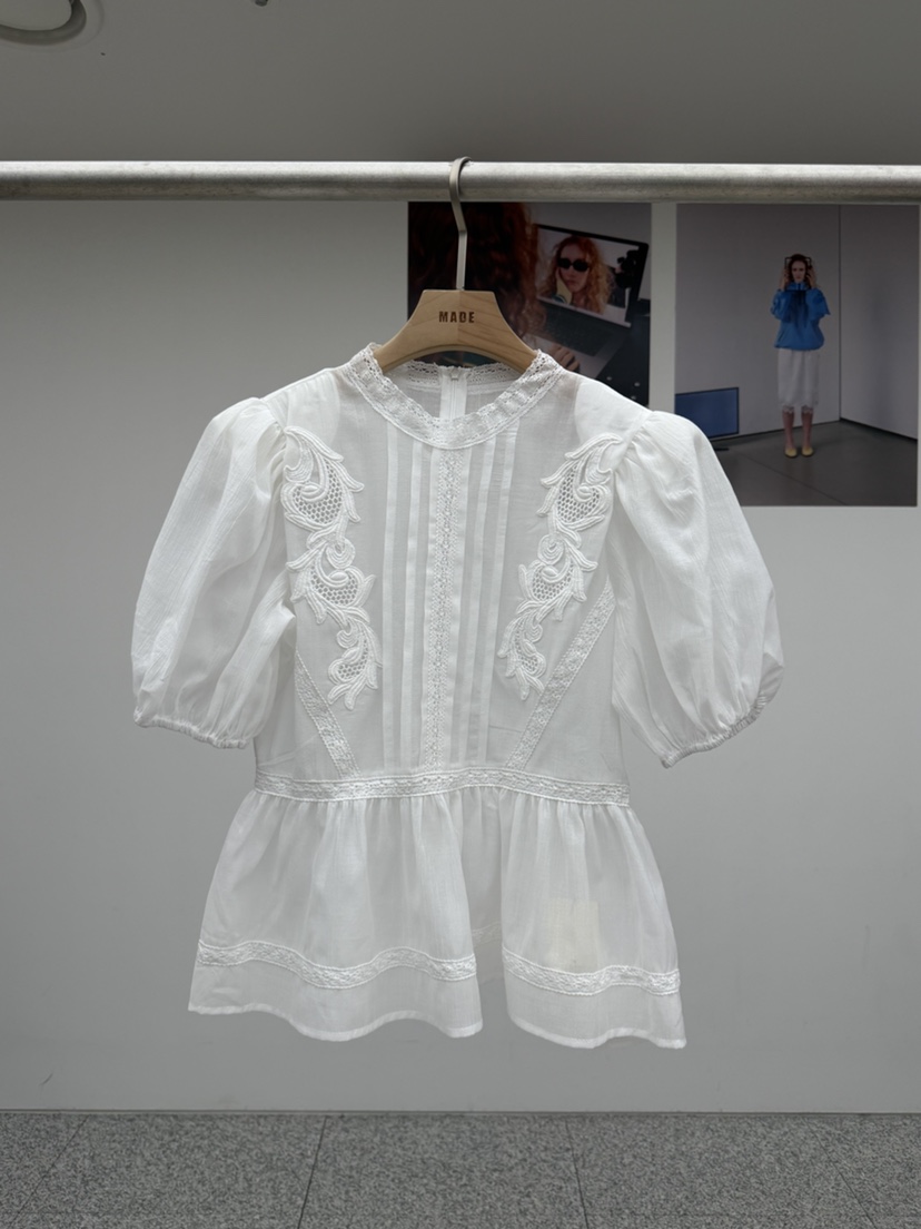 MADE-P韓國代購女士新品26春夏人氣推薦職業休閑襯衫蕾絲衫MADE-P襯衫/蕾絲衫圖色1