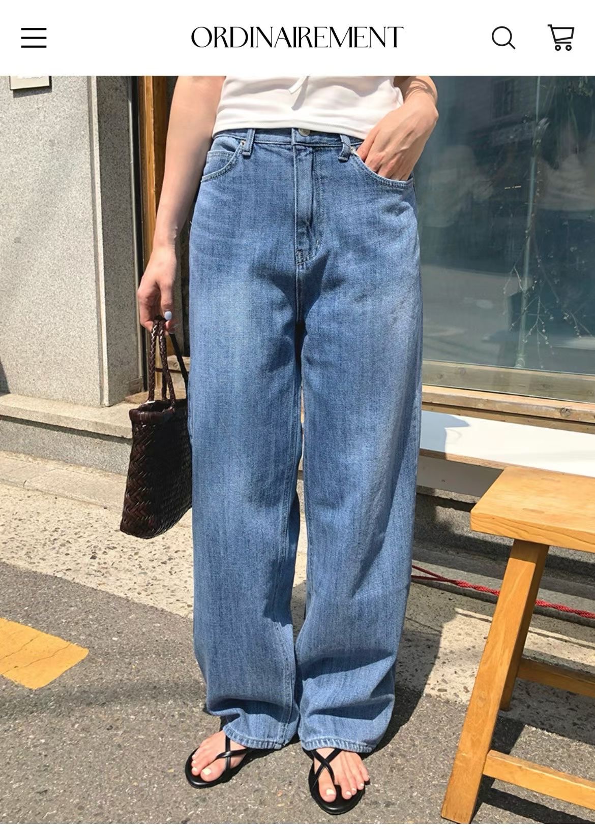 DE ONDO韓國直郵女裝新品時尚職業26夏季人氣26春夏牛仔褲DE ONDO牛仔褲