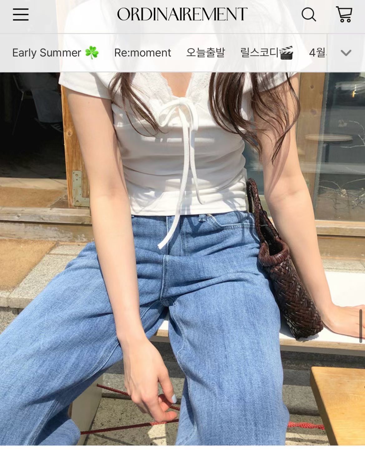 DE ONDO韓國直郵女裝新品時尚職業26夏季人氣26春夏牛仔褲DE ONDO牛仔褲