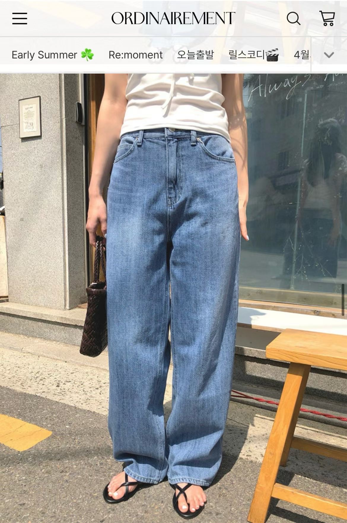 DE ONDO韓國直郵女裝新品時尚職業26夏季人氣26春夏牛仔褲DE ONDO牛仔褲