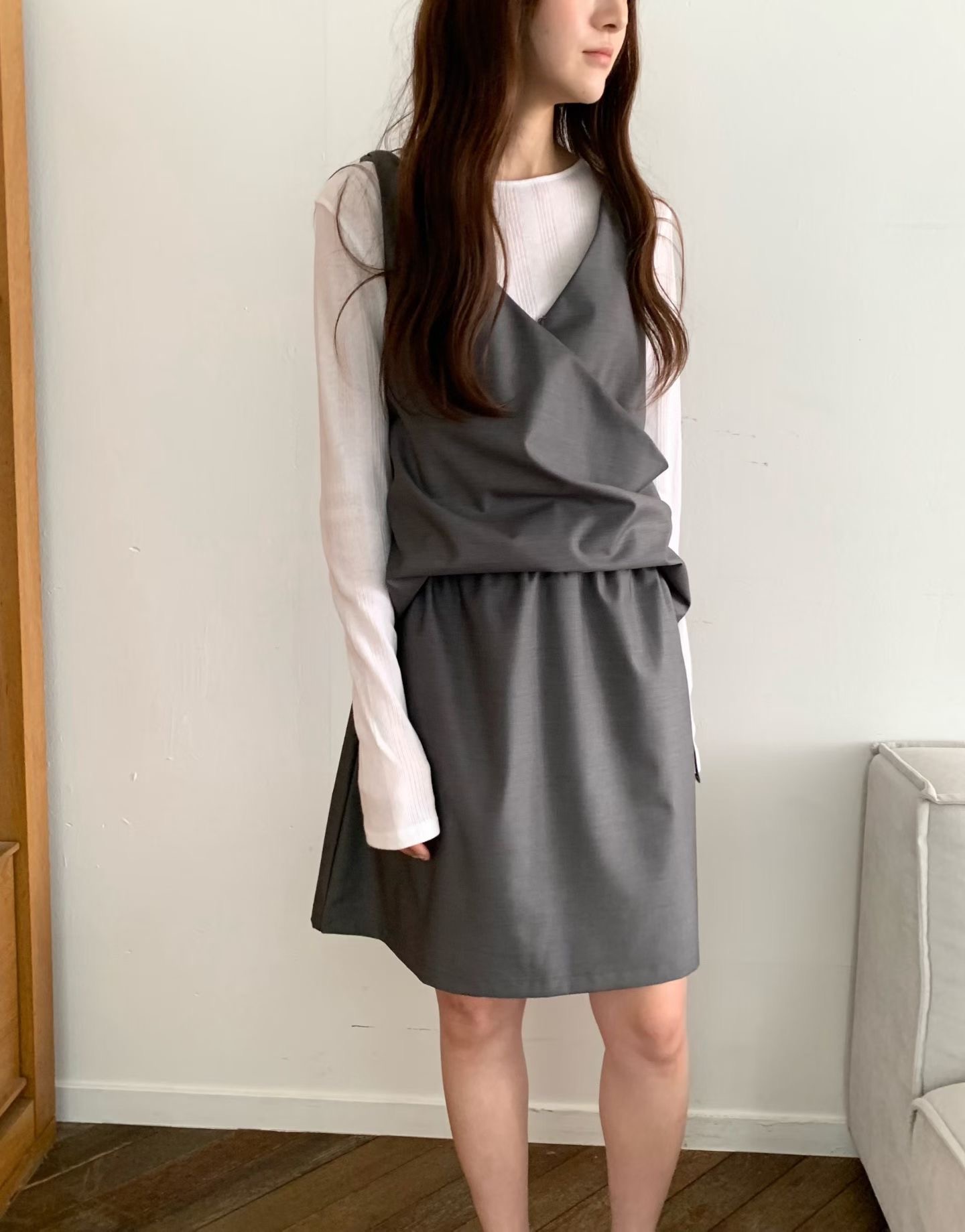 DE ONDO韓國代購女裝新款推薦人氣職業26春夏休閑時尚短裙DE ONDO短裙圖色1