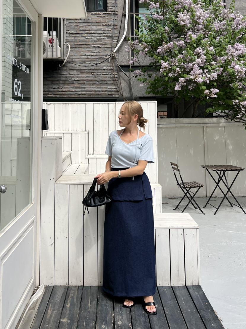 BOLD韓國代購女士新品真品休閑職業熱賣人氣推薦長裙含腰帶BOLD長裙