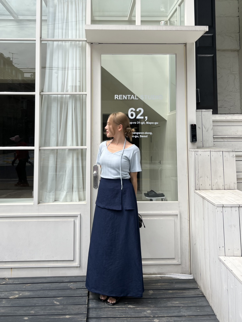 BOLD韓國代購女士新品真品休閑職業熱賣人氣推薦長裙含腰帶BOLD長裙