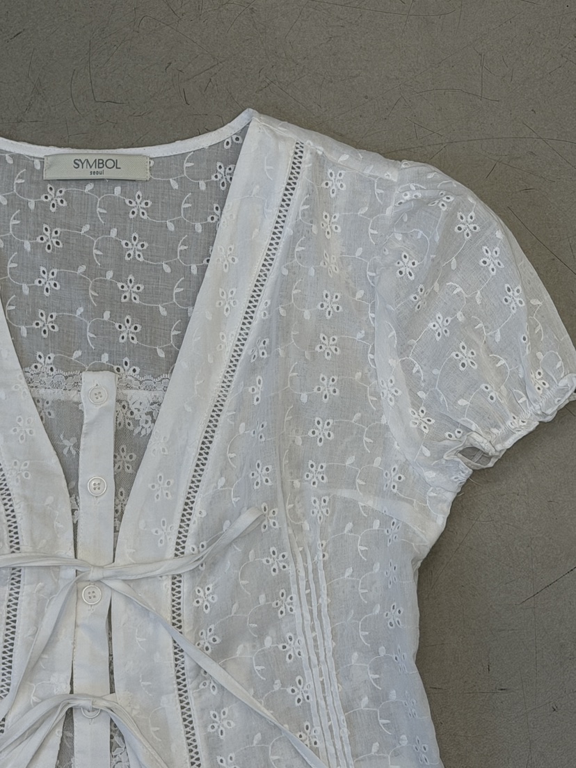 SYMBOL韓國直郵女裝新款推薦熱賣26春夏26夏季襯衫蕾絲衫SYMBOL襯衫/蕾絲衫