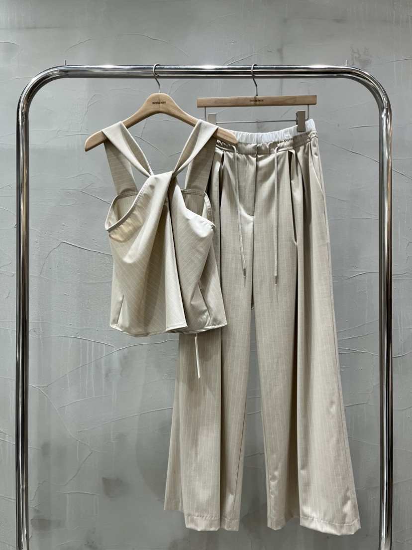 INSSENSE-A韓國直郵女士新品時尚休閑熱賣推薦休閑褲撞色INSSENSE-A休閑褲