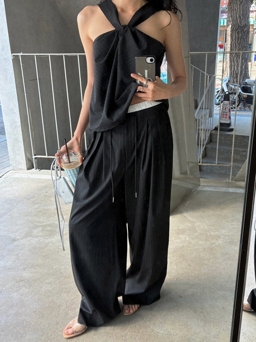 INSSENSE-A韓國直郵女士新品時尚休閑熱賣推薦休閑褲撞色INSSENSE-A休閑褲