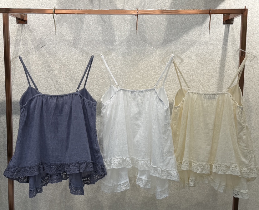 SYMBOL韓國代購女士新款休閑時尚人氣26春夏吊帶背心刺繡紗布SYMBOL吊帶/背心