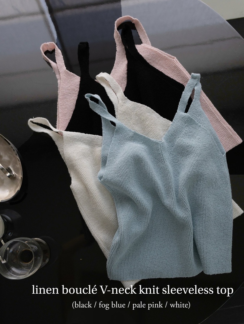 INSSENSE-A韓國代購女裝新款熱賣職業時尚吊帶背心V領亞麻INSSENSE-A吊帶/背心